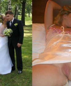 Bride and Groma Without Panties