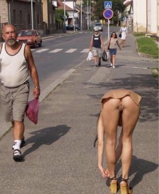 Naked girls' bottoms when walking