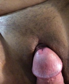 With a dick in his puffy lips