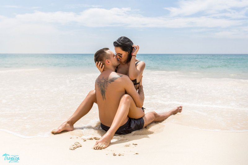 Beautiful couple on the beach