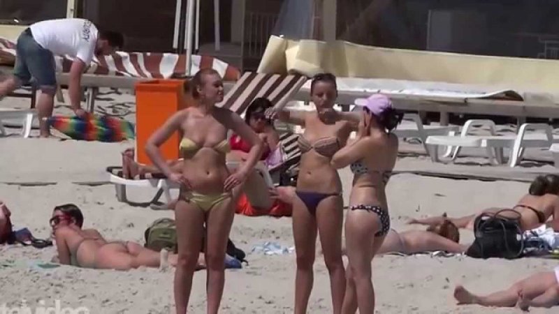 Women on a nudist beach