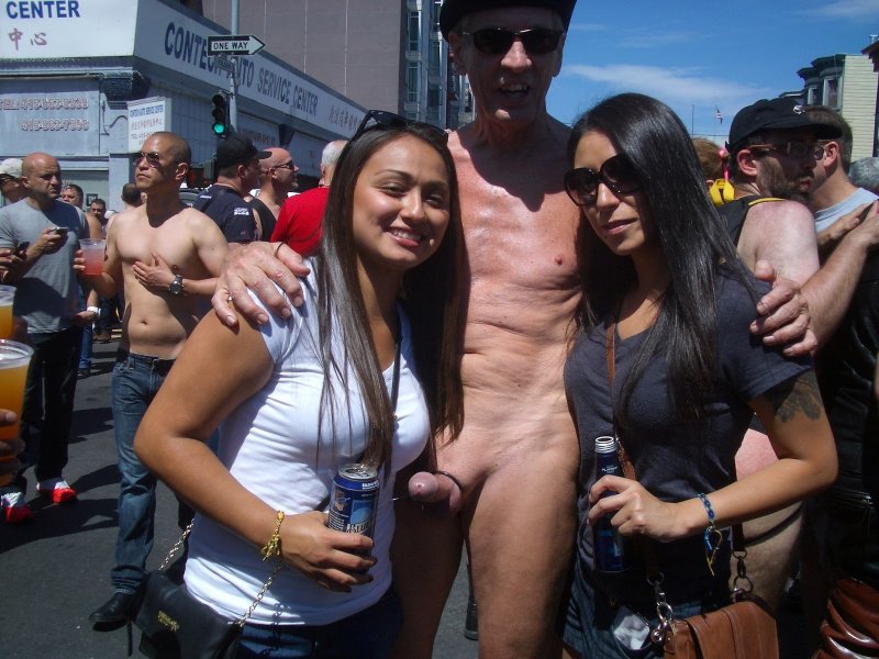 Naked women men in public