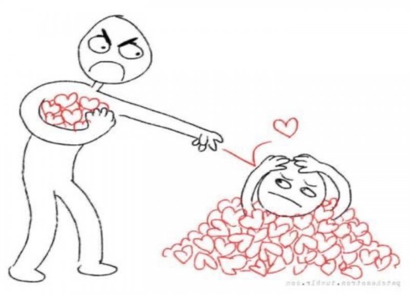 He throws a meme with hearts