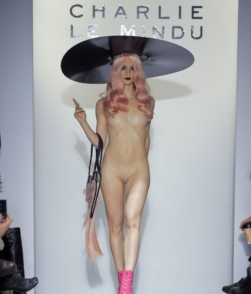 Erotic show on the catwalk