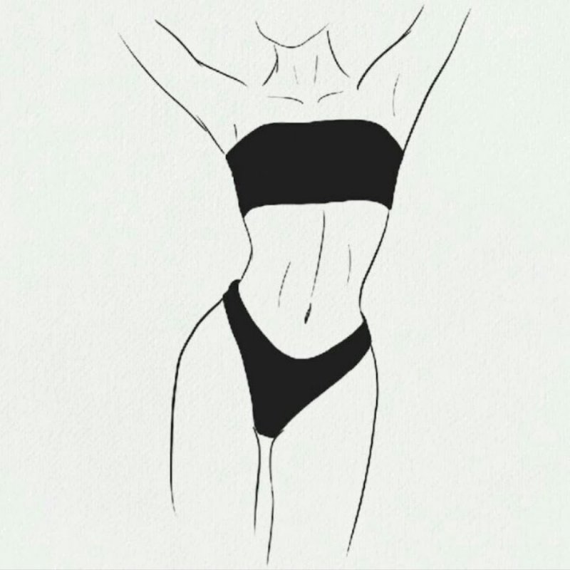 The drawn figure of the girl