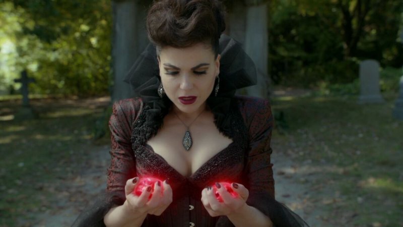 Once in a fairy tale, Snow White and an evil queen