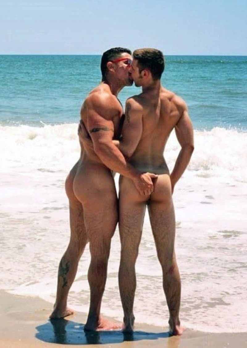 Beautiful naked guys on the beach