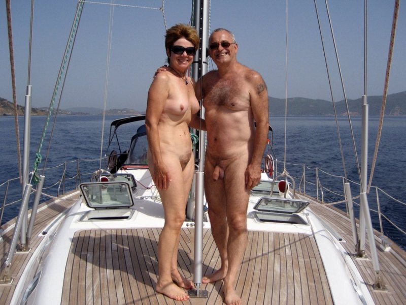 A lot of naked heifers on a yacht