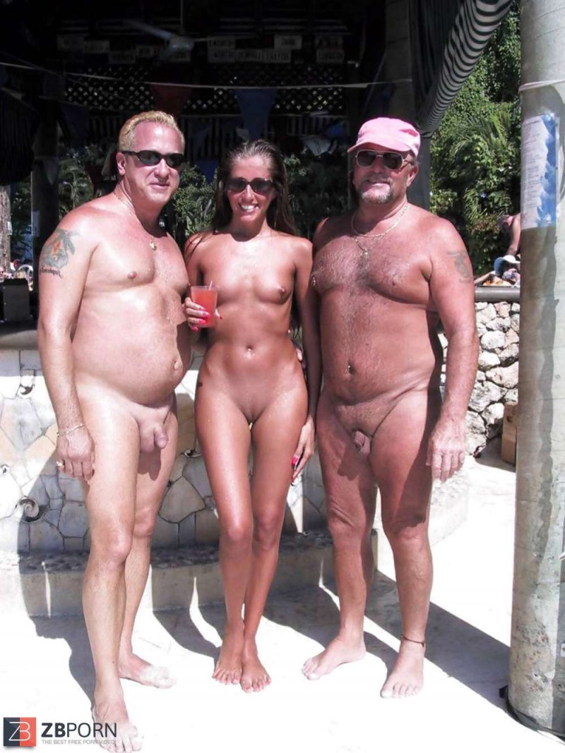 Naked young and old group