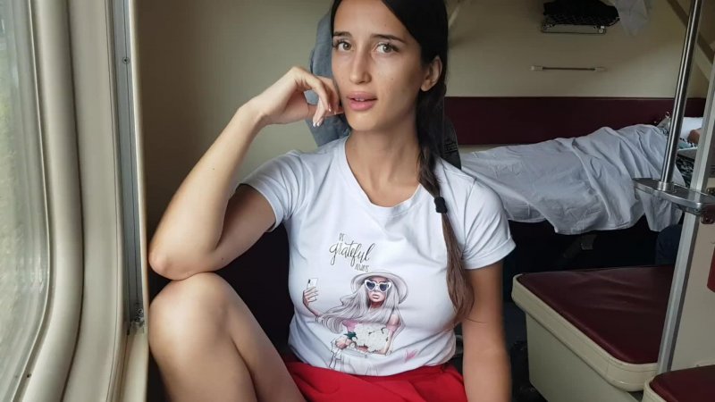 The girl is in the train