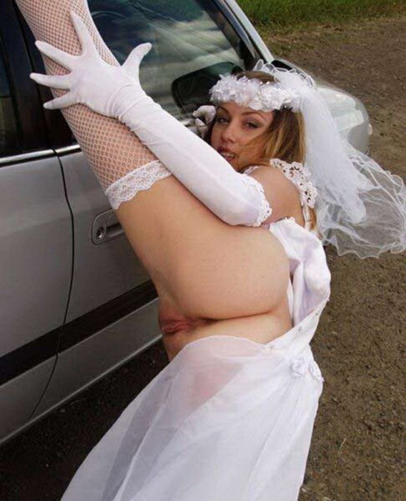 Anal bride white stockings