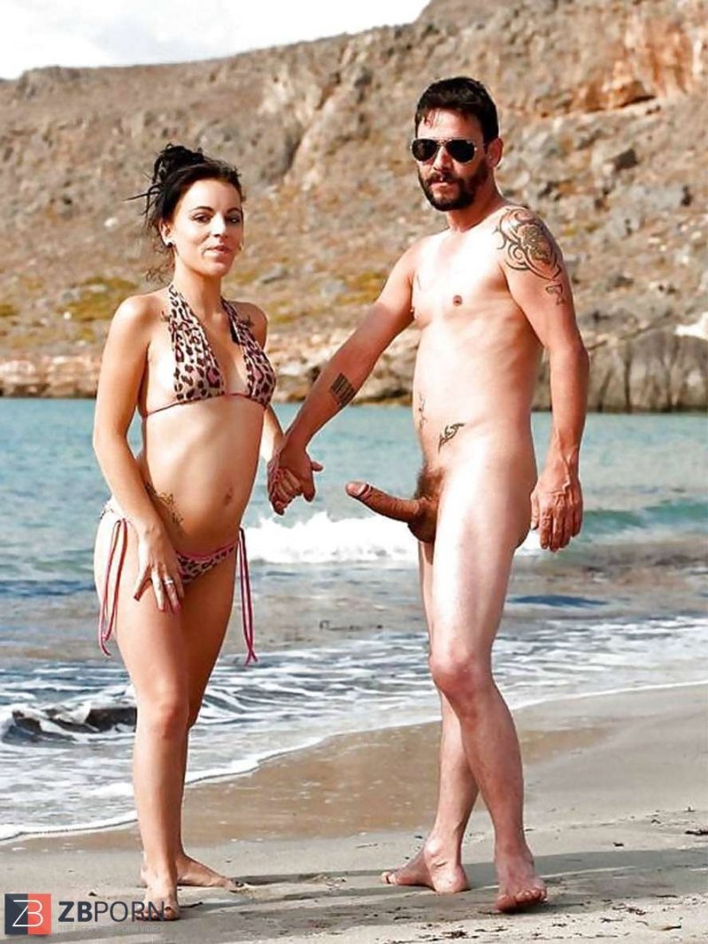 Exhibitionism of men on the beach