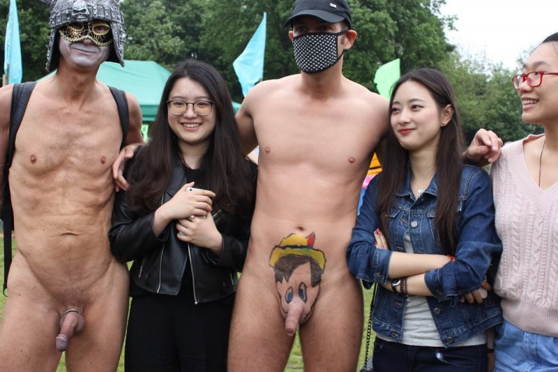 Japan dressed women naked man
