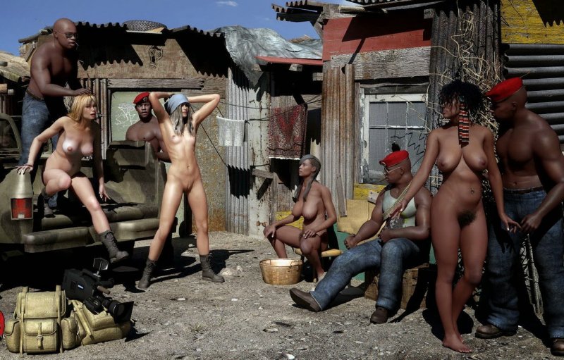 Naked African slaves