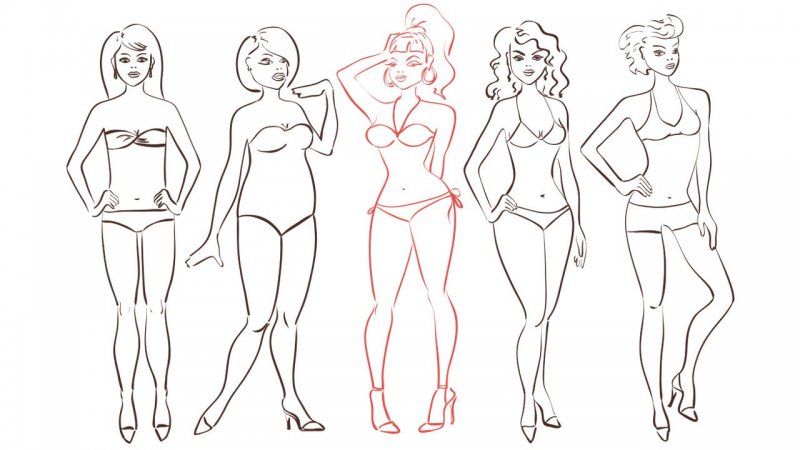 Types of female figures of sketches
