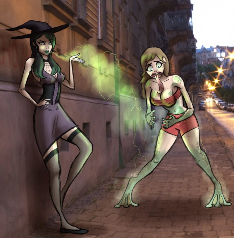 The girl turns into a zombie