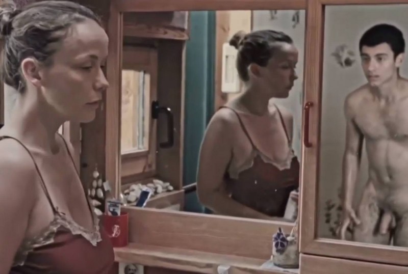 Naked adult women in the bathroom