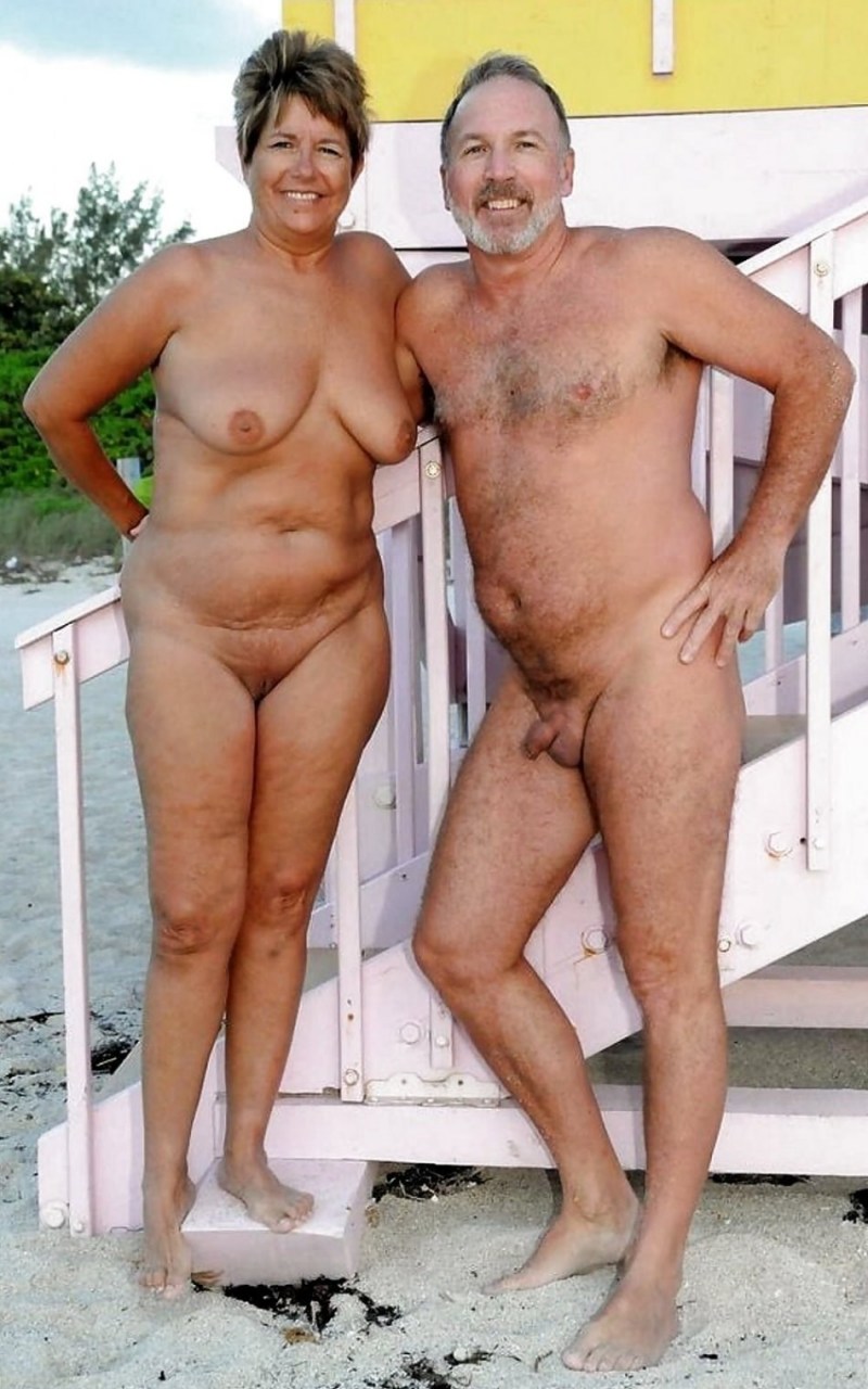 Mature pairs of nude in nature