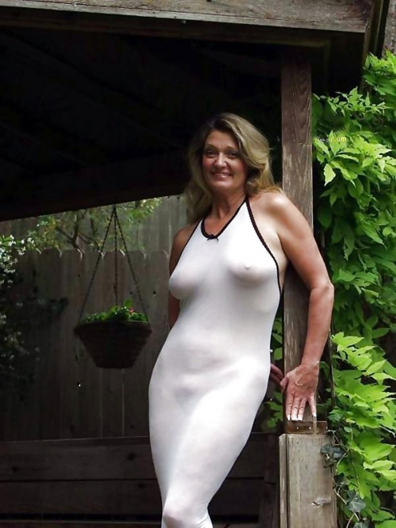 Old Lady in Transparent Clothes Private nude