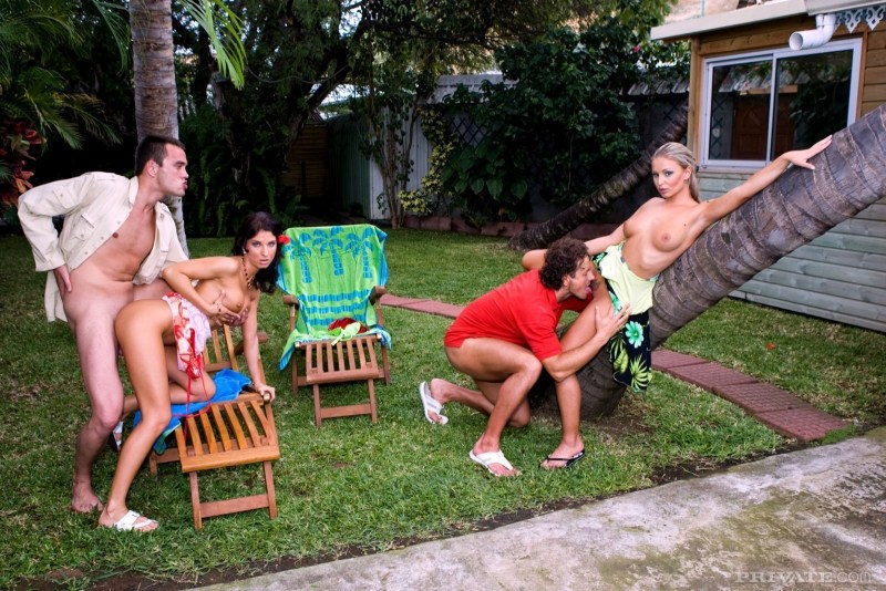 Group fuck in nature