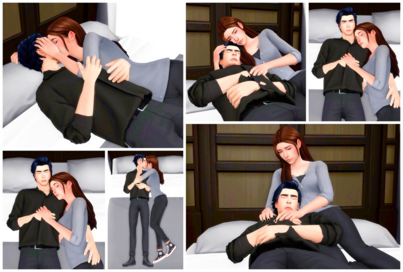 A man touches a woman