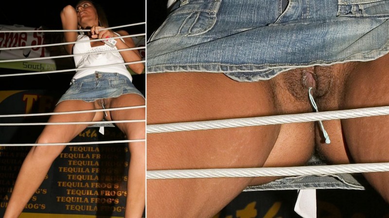 Spied without panties