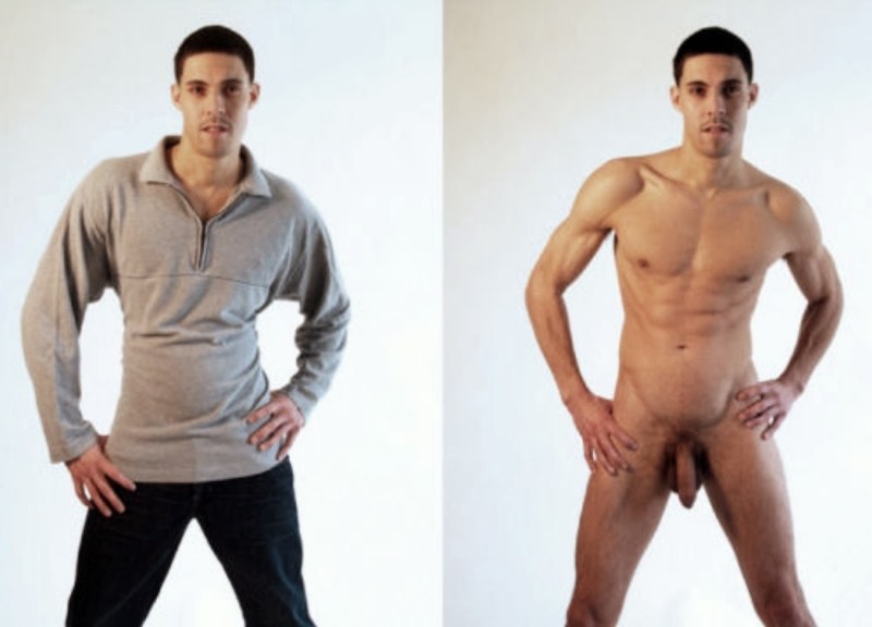 Dressed and undressed man