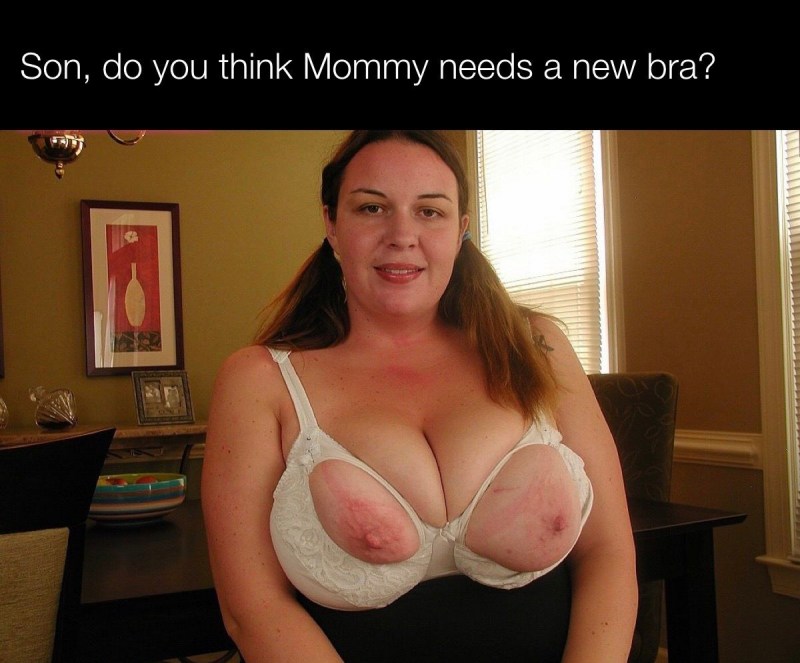 Granny Tits in Bra Big Nipples in the Brack