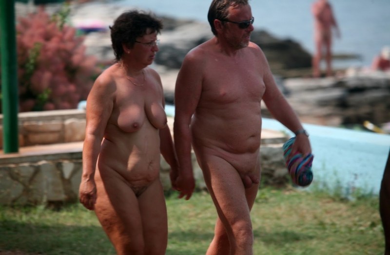 Elderly and old women naked in the country