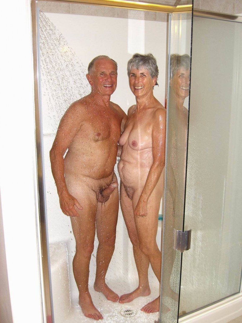 Naked elderly nudists