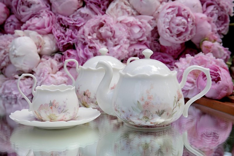 Bent down in a skirt without panties