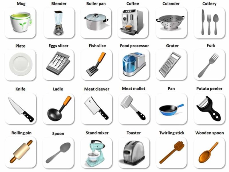 Kitchen accessories in English
