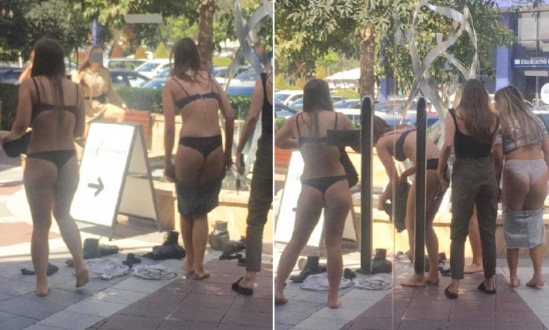 Naked blondes striptease