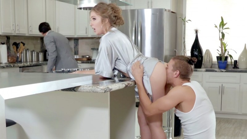 Laurena Garcia in the kitchen naked