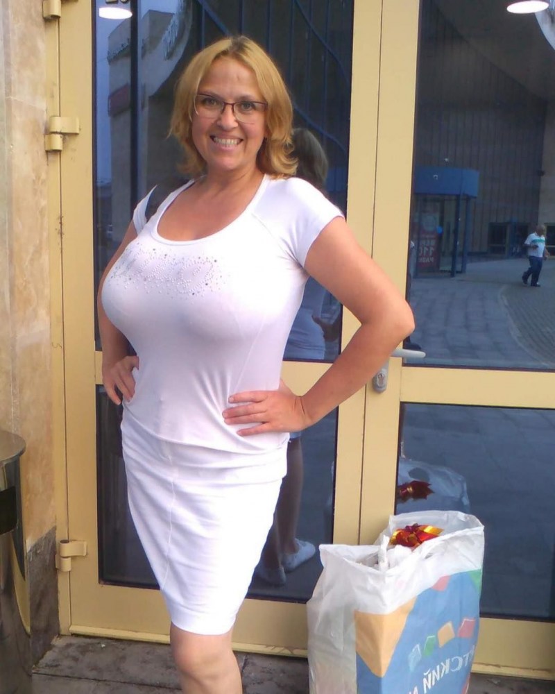 Elderly with a big bust