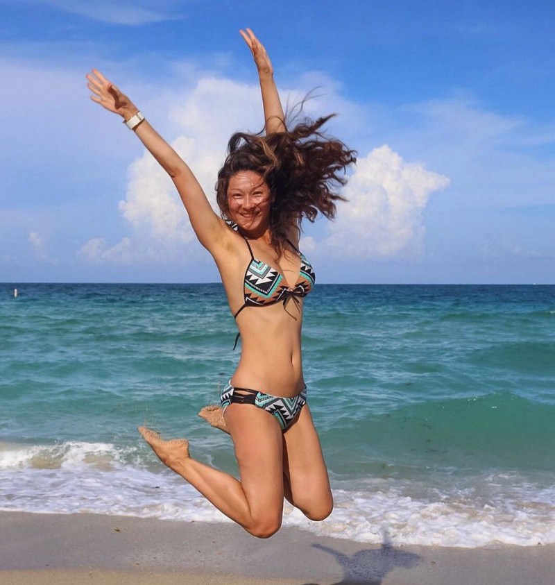 Actress Selezneva in a swimsuit