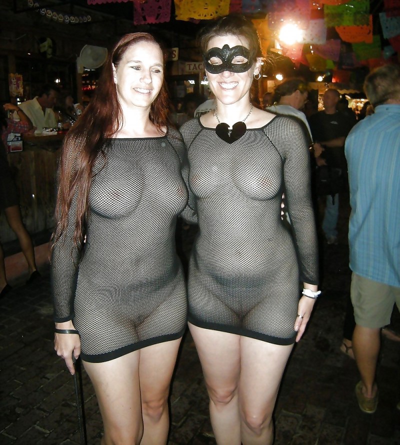 Naked bbw in transparent dresses