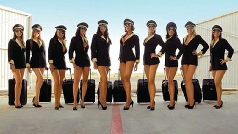 Naked stewardess Lilly Roma