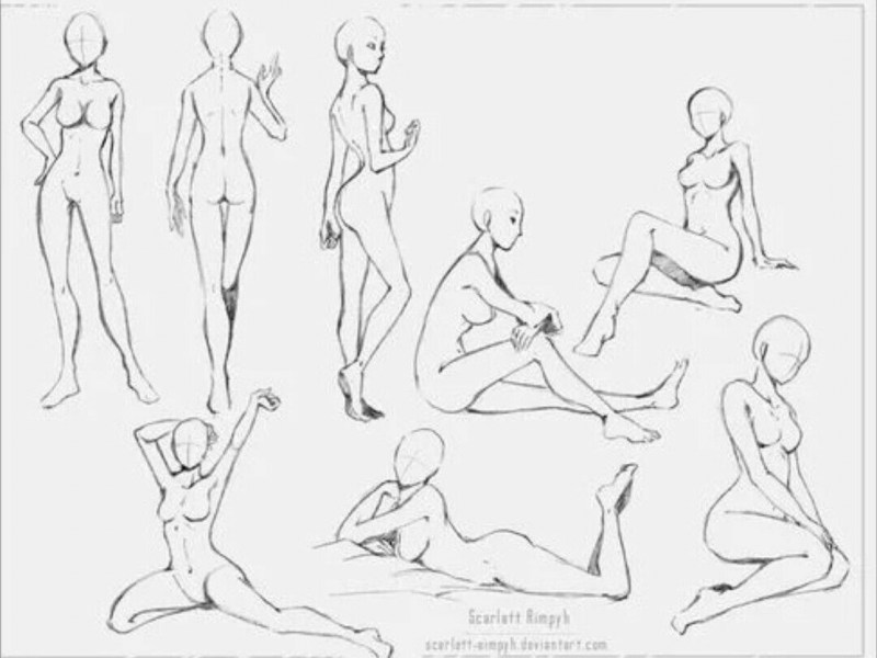 Anime poses of girls