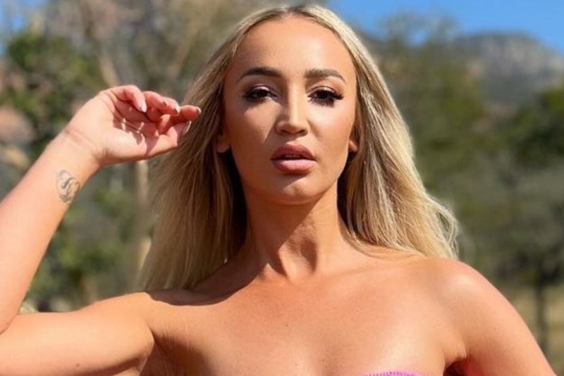 Olga Buzova in a yellow swimsuit