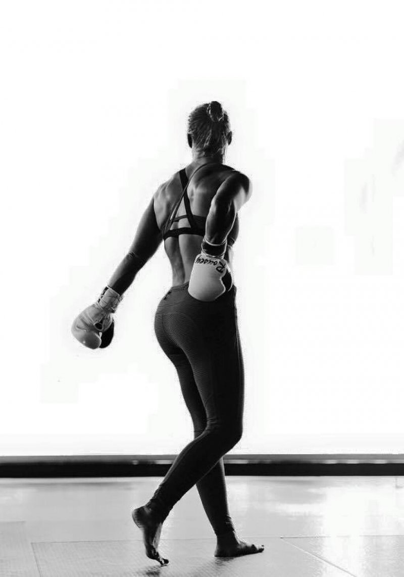 Girls in leggings behind