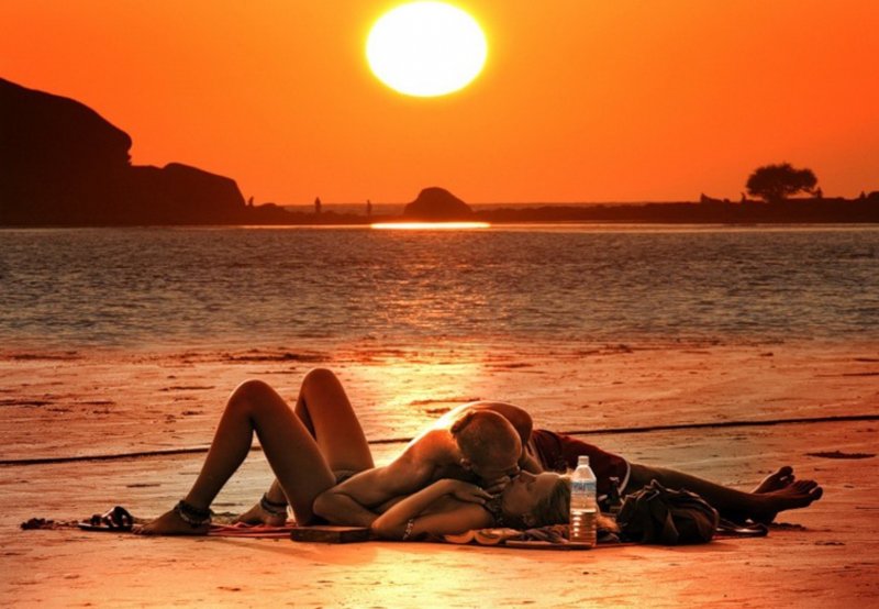 Two on the beach sunset