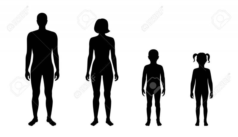 The silhouette of the body of the boy and the girl