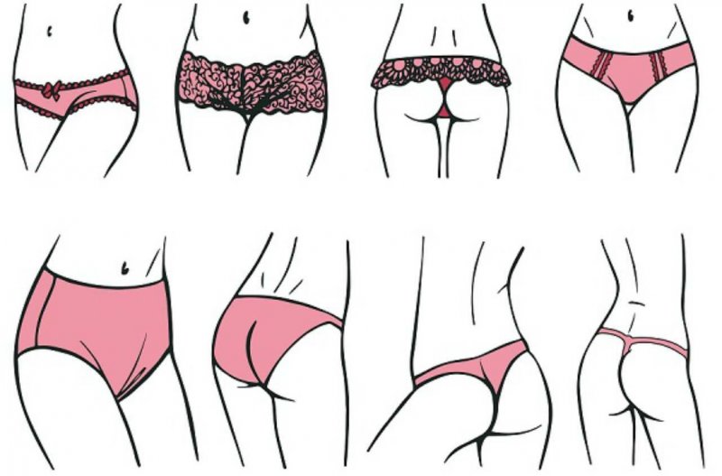 Types of female panties drawings