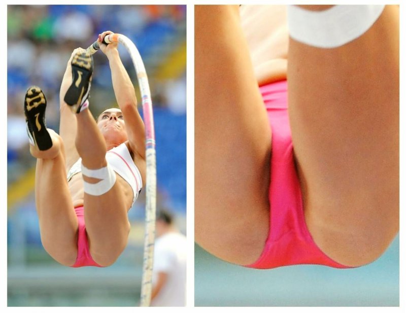 The athletes can see the vagina