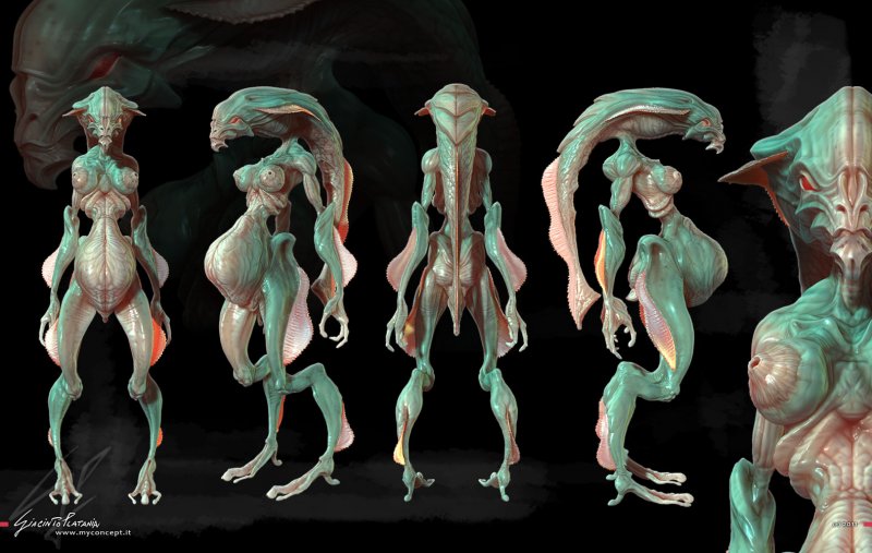 Golumi aliens gangbang