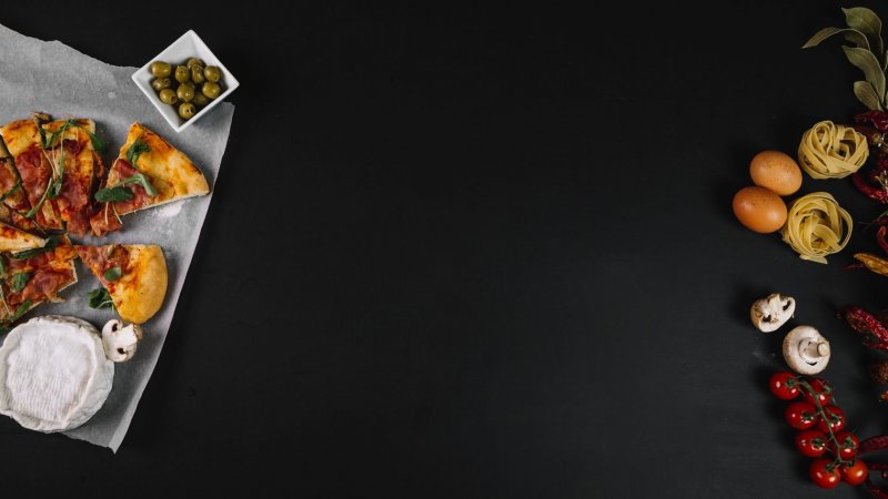 Black background food