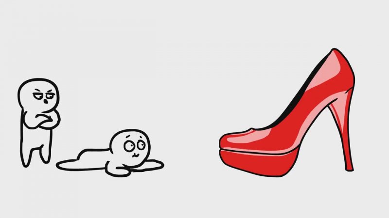 He climbs under the heel