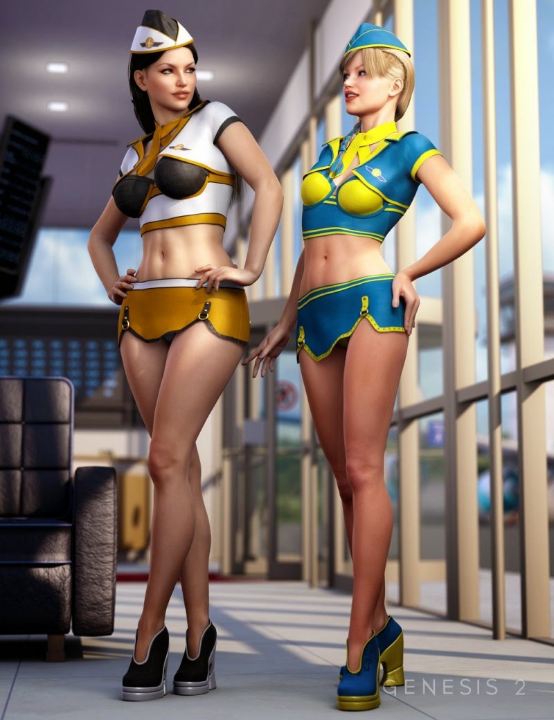 3D stewardesses