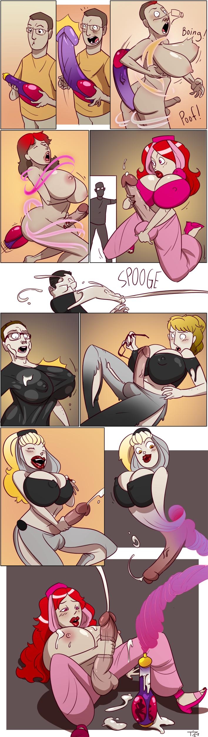 Hentai transformation into a doll